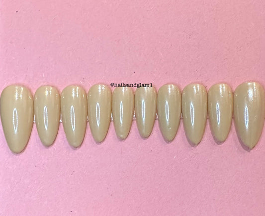 Nude Glazed Doughnut | Press on Nails UK | Stick on Nails | Reusable | Customised | Handmade | Set of 10