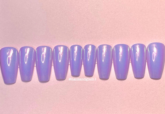 Lilac Pearl Nails | Press on Nails UK | Stick on Nails | Reusable | Customised | Handmade | Set of 10